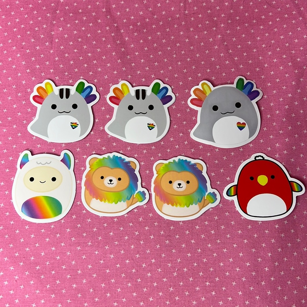 Squishmallow Stickers Rainbow Pride Bundle 7 stickers
